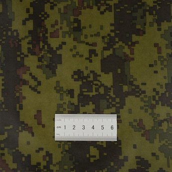 Ткань Камуфляж  210D PU CAM 101 зеленая цифра (R21BW 1000)