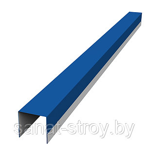 Планка вертикальная обратная для забора жалюзи Palermo 0,45 PE с пленкой  RAL 5005 Сигнальный синий, фото 2