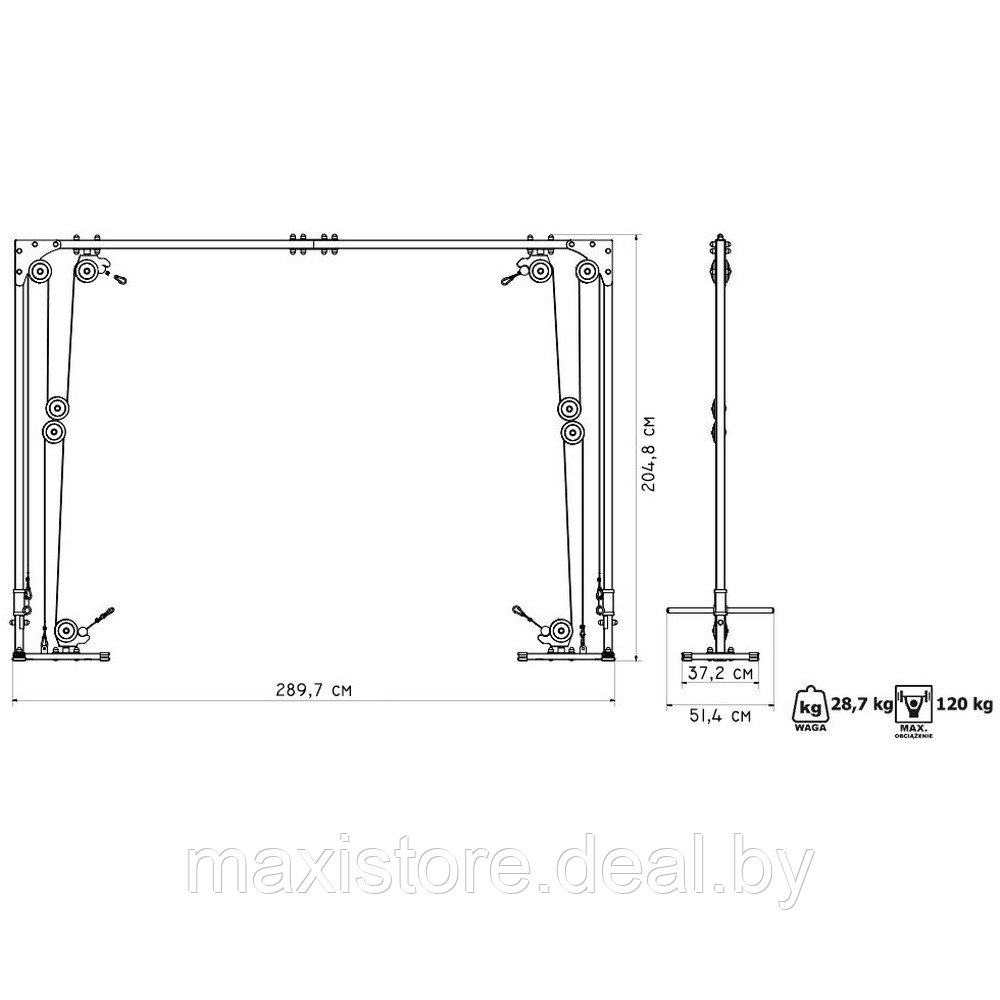 Силовой тренажер Marbo Sport Кроссовер MH-W103 - фото 9 - id-p195072984