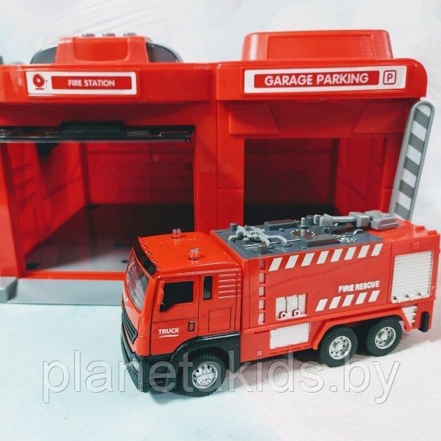 Игровой набор "Гараж пожарная служба" (машинка, рация, свет, звук), паркинг clm-551 - фото 2 - id-p195084091