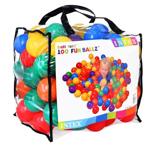 Мячики - шарики для сухого бассейна Intex 49600 Fun Ballz (100шт/8см) - фото 1 - id-p195109671