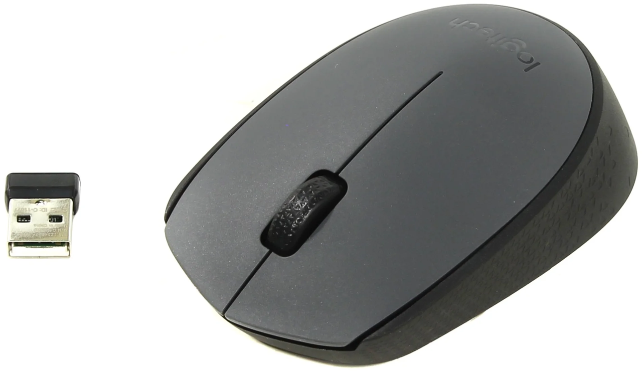 Мышь Logitech M170 серый/черный оптическая (1000dpi) беспроводная USB (2but) - фото 4 - id-p195193519