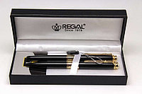 Ручка "REGAL 19" набор (шариковая+перьевая) в футляре (серия British Museum), черный корпус