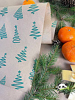 Упаковочная бумага (0,58х10 м) Елочки зеленые