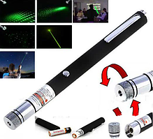 Лазерная указка Green Laser Pointer с 5 насадками