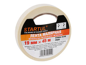 Лента малярная 19ммх45м STARTUL PROFI (ST9054-19-45), белая (производство РФ) (ST9054-19-45)