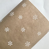 Крафт-бумага "Снежинки", 60 см*10 м, белый