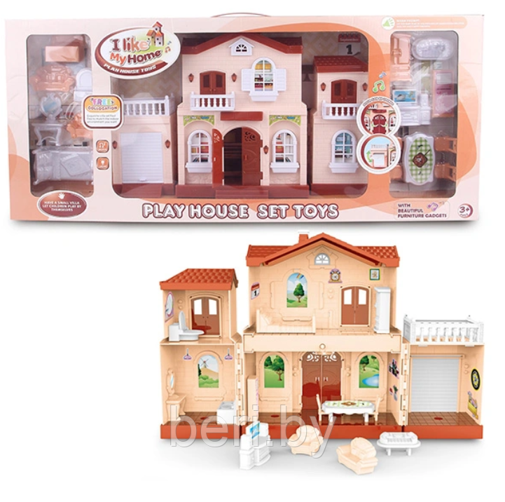 6662 Кукольный дом, "Мой новый дом", игровой домик, кукольный домик с мебелью, свет, звук - фото 2 - id-p195206196