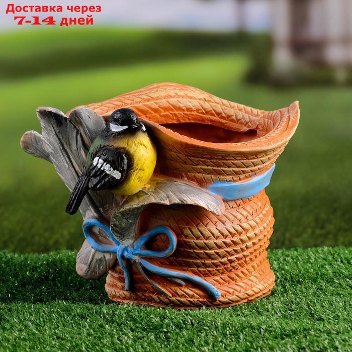 Фигурное кашпо "Птичка на шляпе с бантиком" 21х17 см - фото 10 - id-p195034455