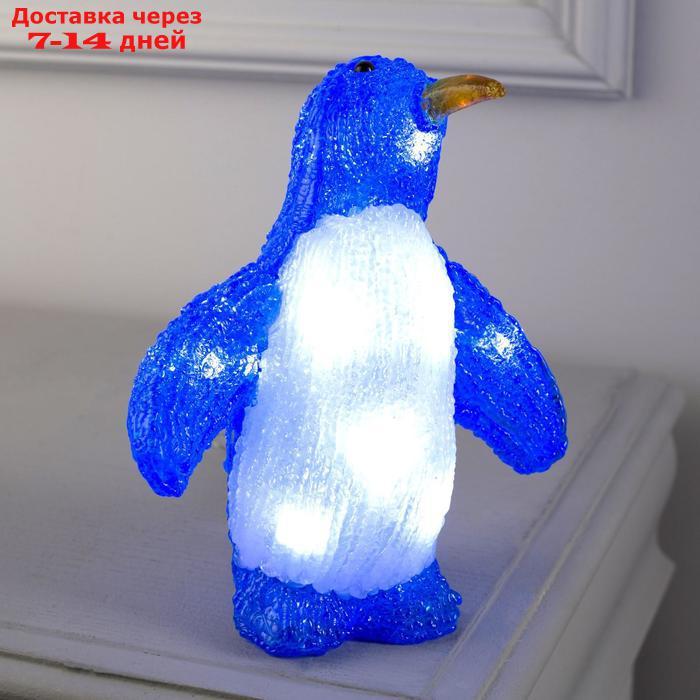 Фигура акрил."Пингвин танцующий" 20х7х7 см, 2хАА (не в компл), 10 LED, БЕЛЫЙ - фото 5 - id-p195036576