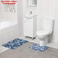 Набор ковриков для ванны и туалета 2 шт 50х80, 40х50 см "Бурлеск" цвет серый