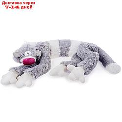 Мягкая игрушка "Кот Бекон", 112 см, цвет бело-серый