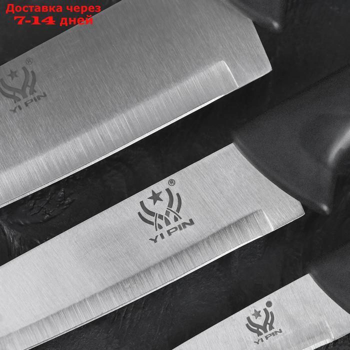 Набор кухонных ножей "Энеолит", 3 предмета, лезвие 8,5/17/20 см, цвет чёрный - фото 2 - id-p195034951