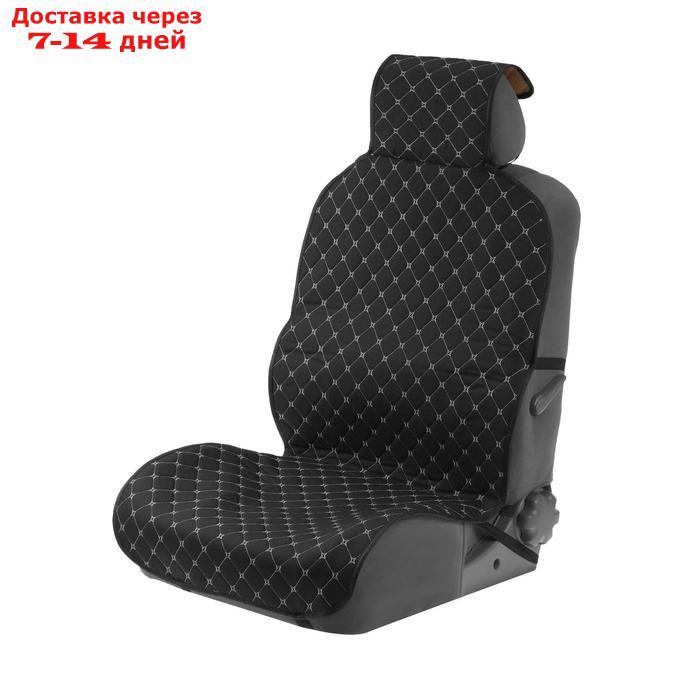 Накидка на переднее сиденье, лен, размер 55 х 150 см, черный - фото 1 - id-p195035955