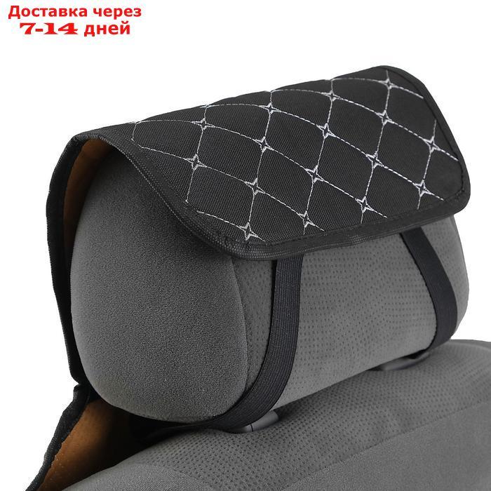 Накидка на переднее сиденье, лен, размер 55 х 150 см, черный - фото 4 - id-p195035955
