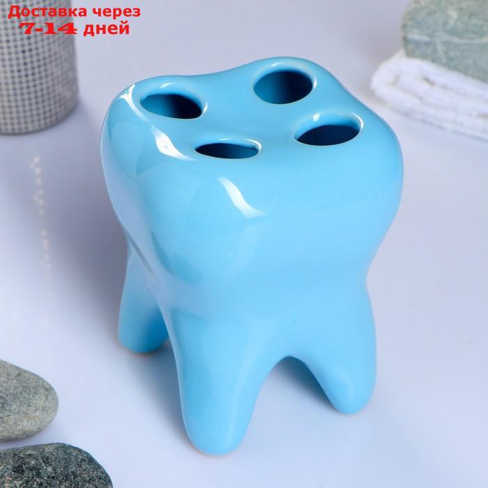 Стакан под зубную щетку "Зуб" голубой - фото 4 - id-p195035075