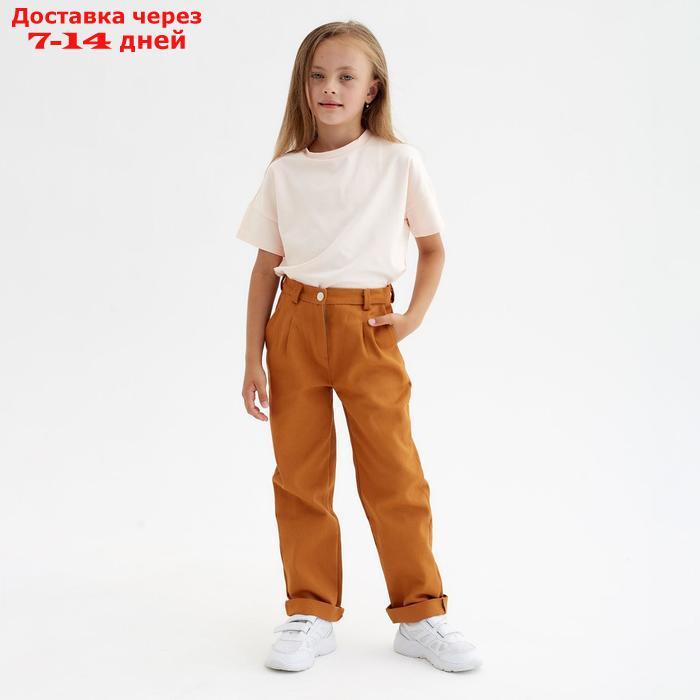 Брюки для девочки MINAKU: Casual collection KIDS, цвет рыжий, рост 110 см - фото 4 - id-p195036098