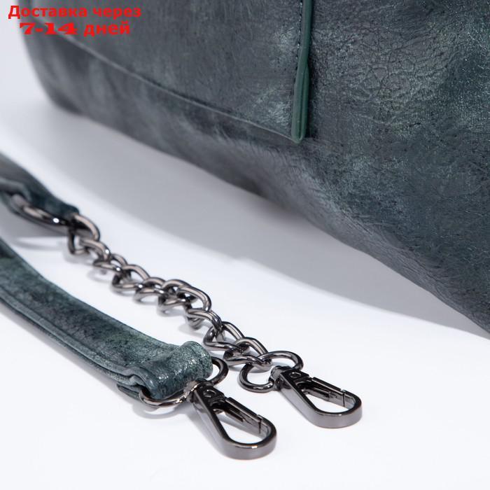 Сумка-мешок, отдел на молнии, наружный карман, длинный ремень, цвет синий - фото 7 - id-p195036434