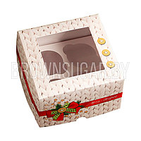 Коробка на 4 капкейка С праздником (Россия, 160х160х100 мм) 7118164