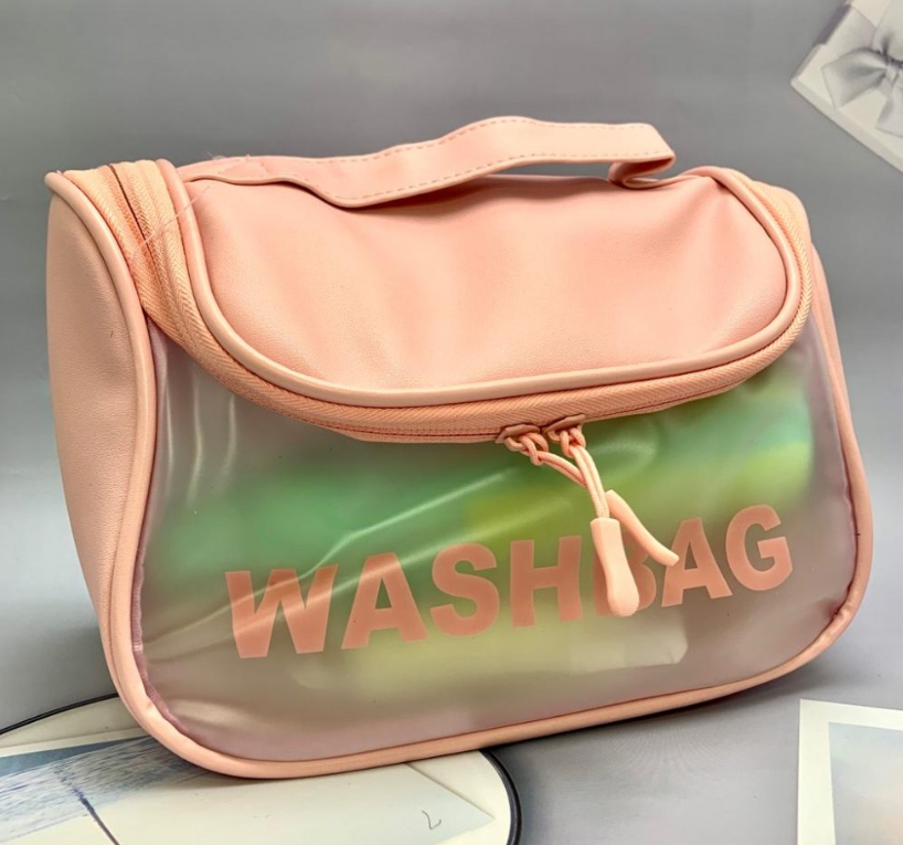 Прозрачная дорожная косметичка Washbag для путешествий с ручкой - фото 4 - id-p195224317