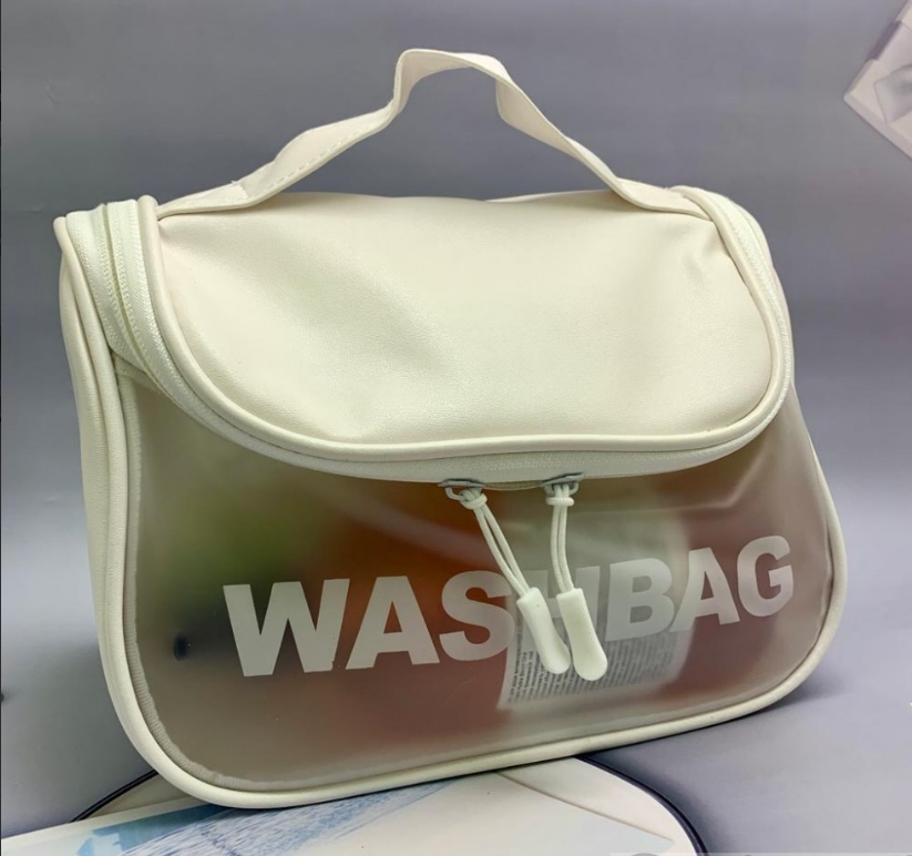 Прозрачная дорожная косметичка Washbag для путешествий с ручкой - фото 6 - id-p195224317