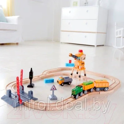 Железная дорога игрушечная Hape С краном / E3732-HP - фото 4 - id-p195235524