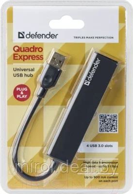 USB-хаб Defender Quadro Express USB3.0 / 83204 - фото 2 - id-p195235234