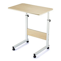 Прикроватный стол GAL для ноутбука, 600 × 400 × 650(890) мм, цвет белый / бежевый