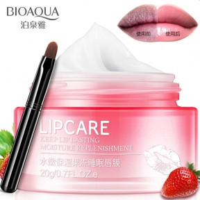 Ликвидация Питательная ночная маска для губ BIOAQUA LIP SLEEPIMG MASK омолаживающий эффект с маслом Ши, 20g