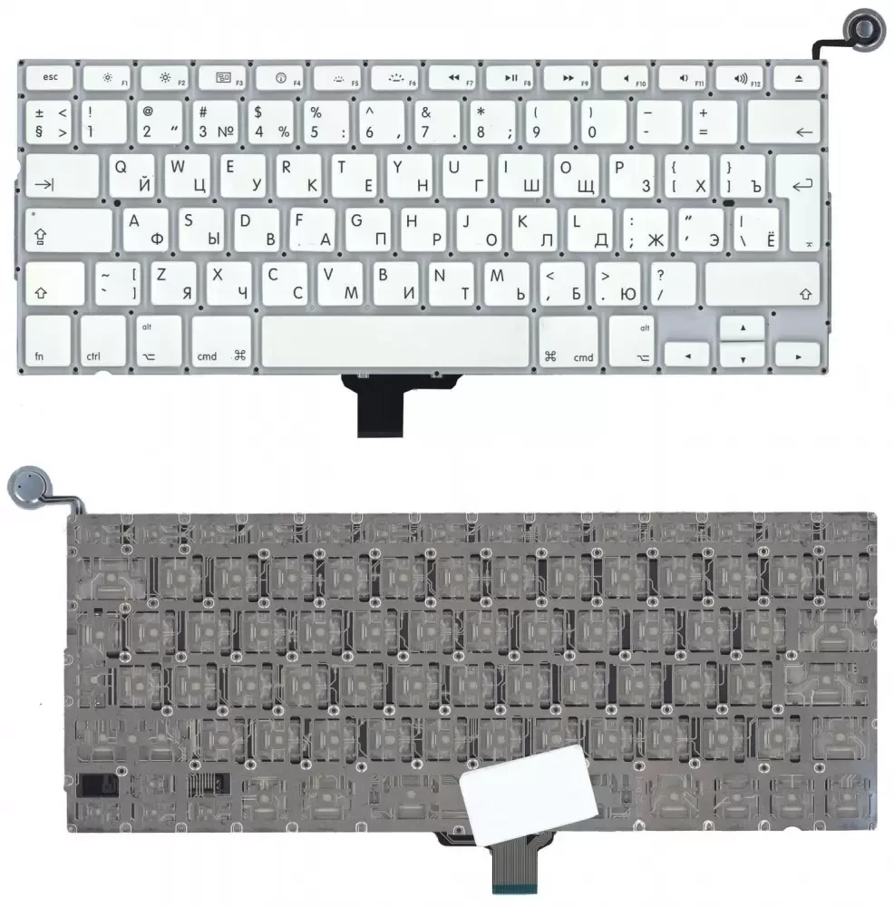 Клавиатура для ноутбука Apple MacBook A1342 2009, 2010, белая 13.3", большой Enter
