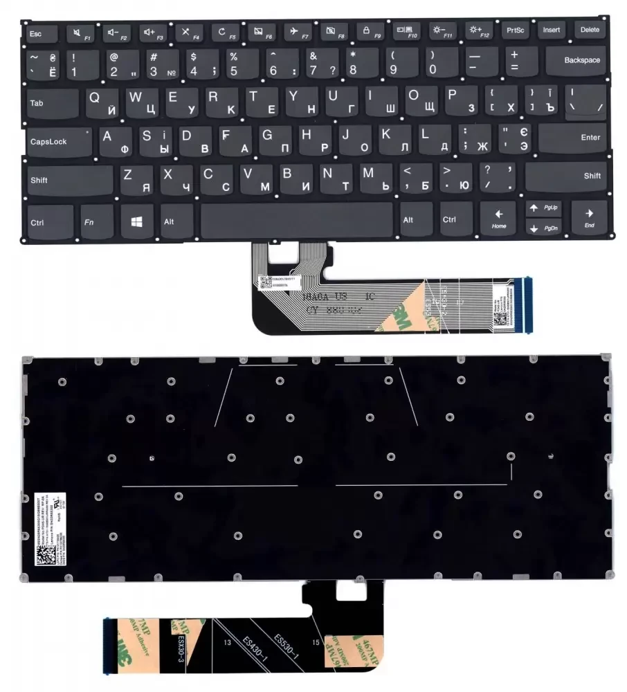Клавиатура для ноутбука Lenovo IdeaPad 530S-14ARR, черная
