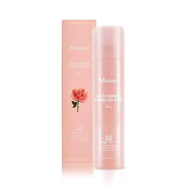 Омолаживающий солнцезащитный спрей с розой JMsolution Glow Luminous Flower Sun Spray SPF50+ PA++++ 180мл
