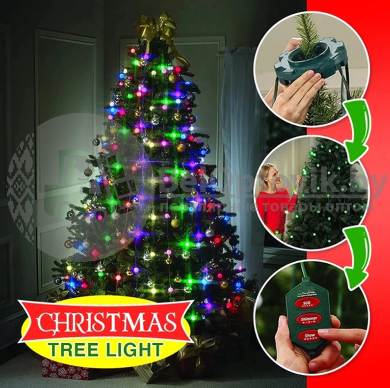 Новогодняя гирлянда Tree Dazzler, 8 нитей, дл.130 см (48 ламп d 2,5 см), 220 V. - фото 3 - id-p195245759