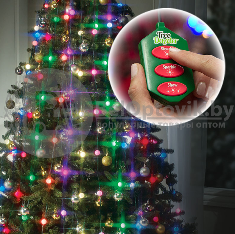 Новогодняя гирлянда Tree Dazzler, 8 нитей, дл.130 см (48 ламп d 2,5 см), 220 V. - фото 4 - id-p195245759