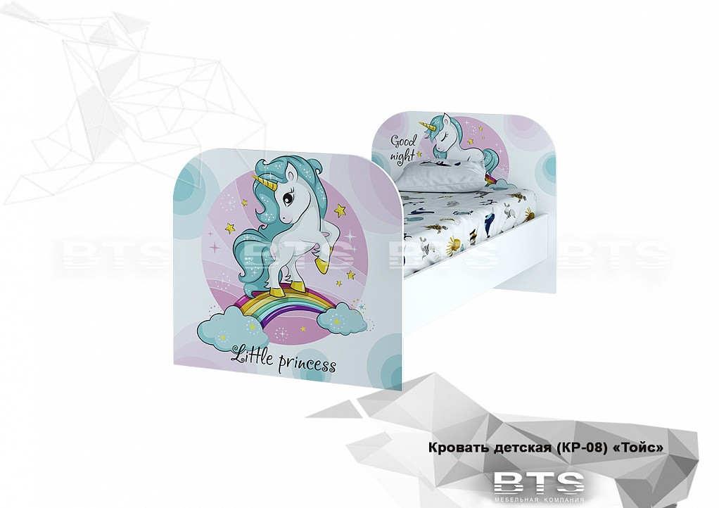 Кровать Тойс КР-08 - белый/Little Pony (BTS) - фото 1 - id-p195287920