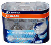 Галогенная лампа H7 Osram Night Breaker 55w ( +90%) к-т - фото 1 - id-p25365292