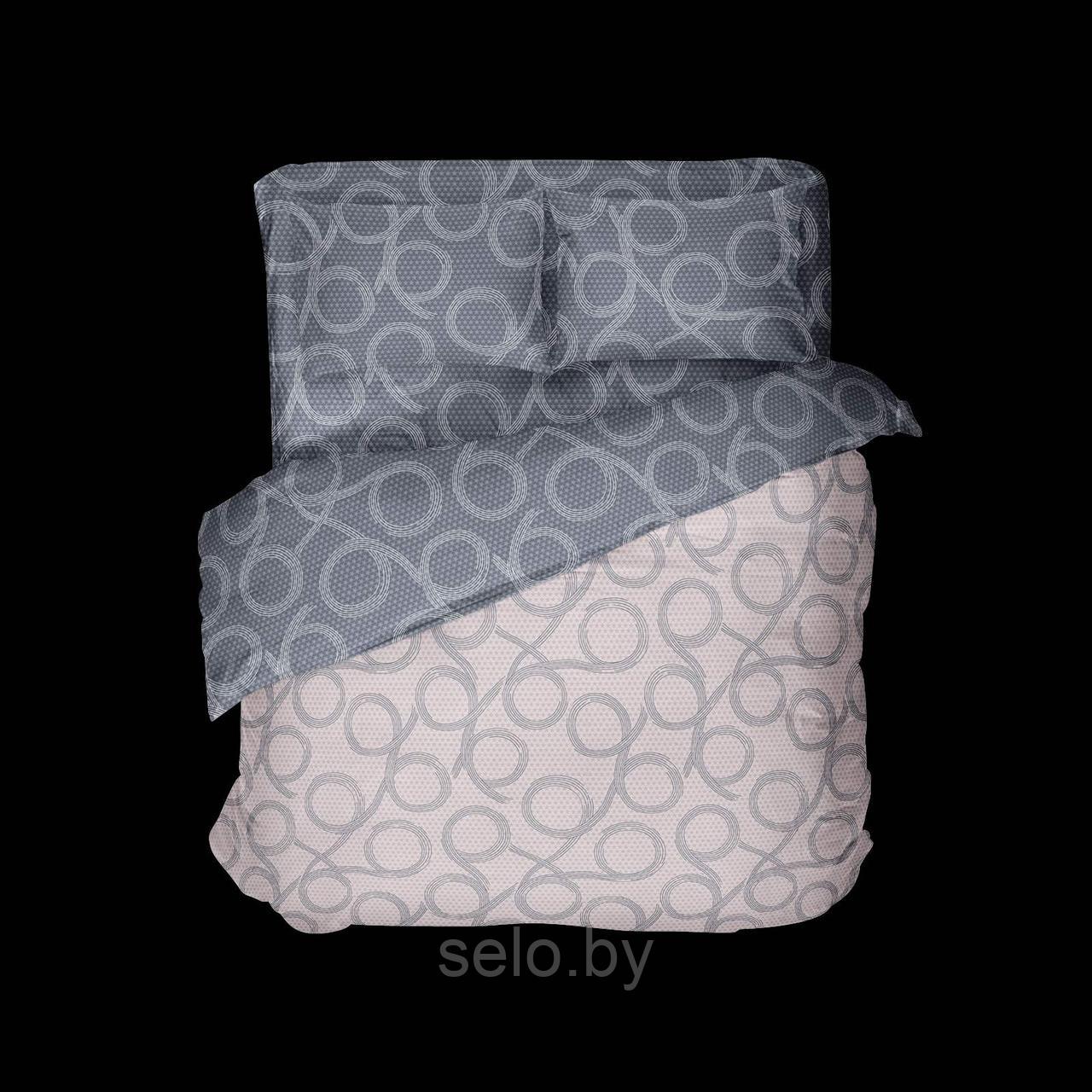 Ткань для постельного белья Поликоттон Розовая абстракция  220 см БПХО (отрезаем от 1 метра)