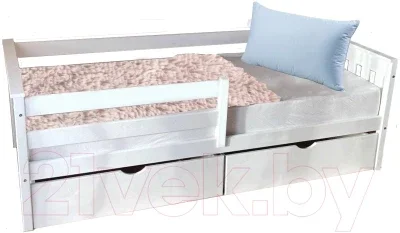 Кровать-тахта EcoWood Луна 90х200 с ящиком / ECO.001.00018.90-200.W