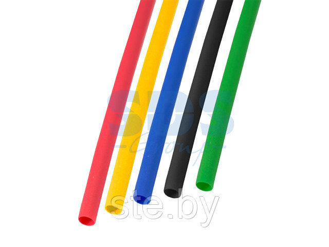 Набор термоусадочной трубки 4,0 / 2,0 мм, пять цветов (упак. 50 шт. по 1 м) REXANT - фото 1 - id-p195405977