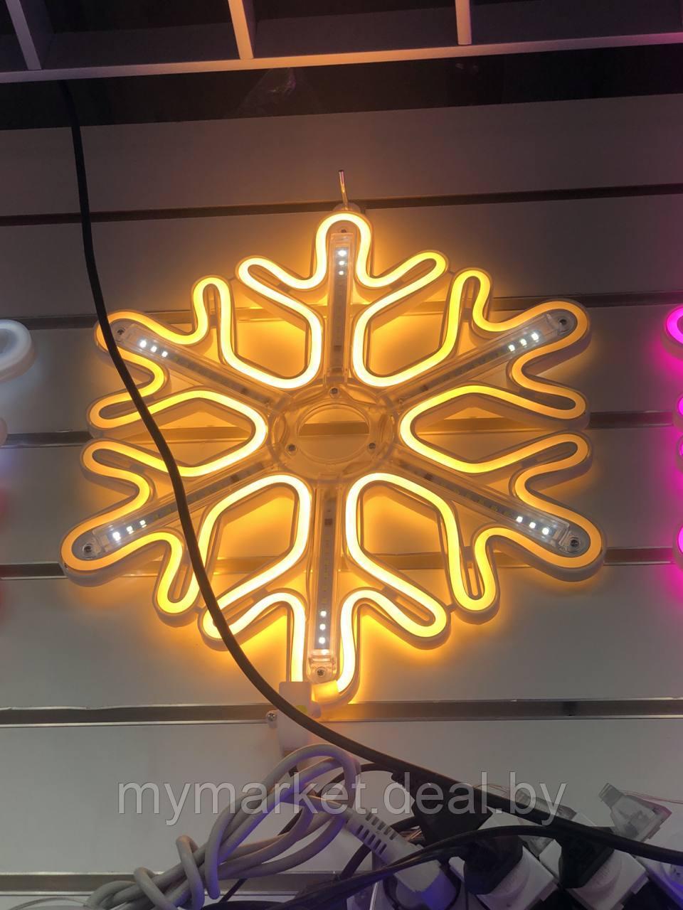 Каркасная светодиодная фигура / Фигура светящаяся "Снежинка" 40 см - фото 4 - id-p195438871