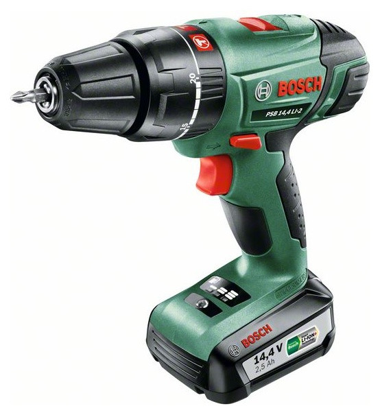 Ударная дрель-шуруповерт Bosch PSB 14,4 LI-2 с литий-ионным аккумулятором (0603982408) - фото 1 - id-p195440067