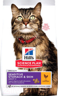 Корм для кошек Hill's Science Plan Adult 1+ Sensitive Stomach & Skin / 604069