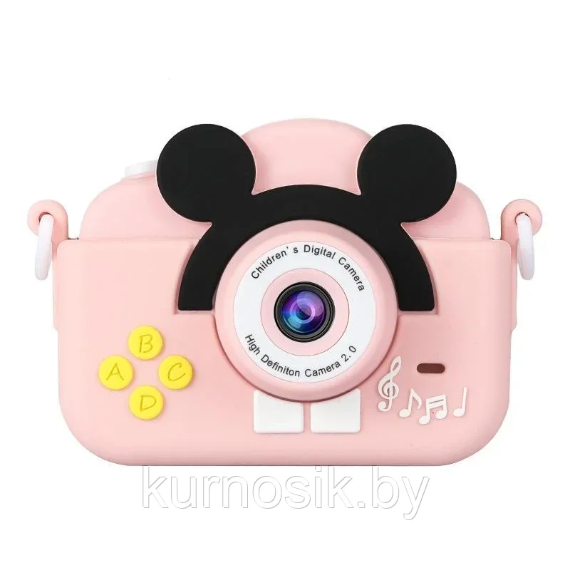 Детский фотоаппарат Kids Cam Микки Маус с селфи камерой, розовый - фото 1 - id-p195444184