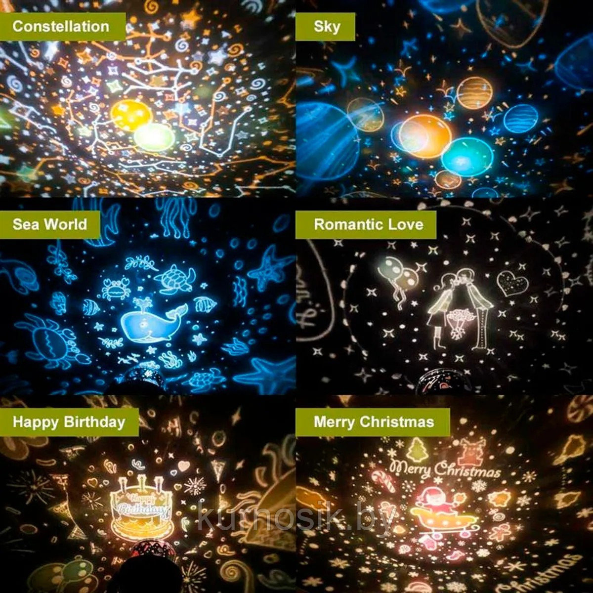 Ночник проектор звездного неба Star Light с ушками 6в1 - фото 4 - id-p195444185