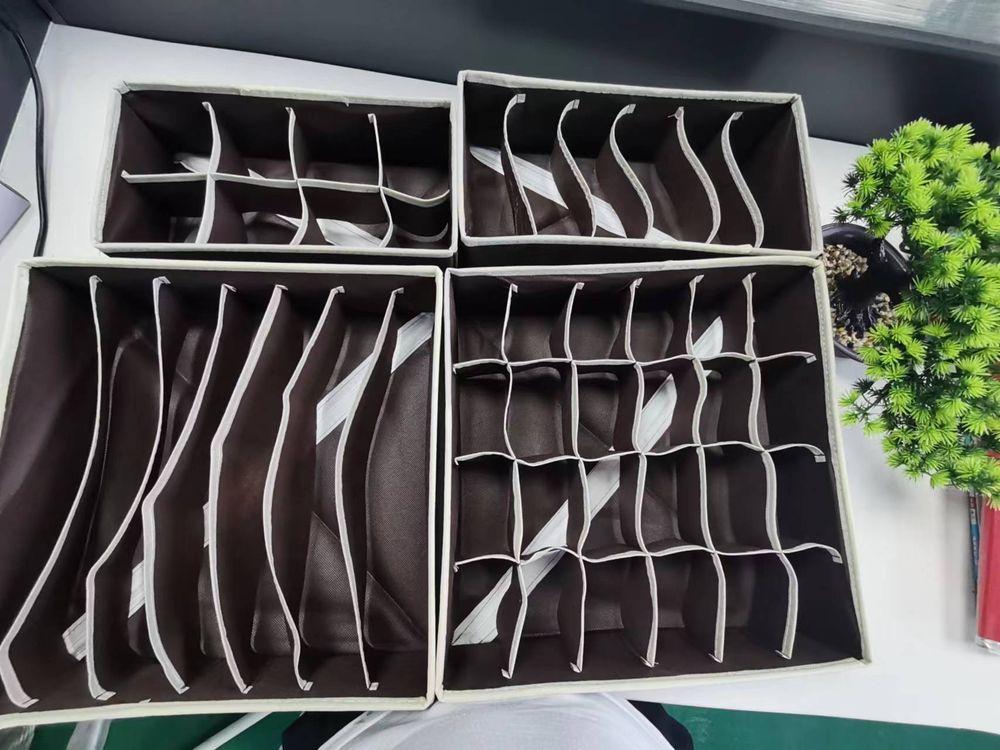 Органайзер для шкафа или комода - коробки для хранения одежды (нижнего белья, вещей), набор 4 предмета, серый - фото 3 - id-p195447746