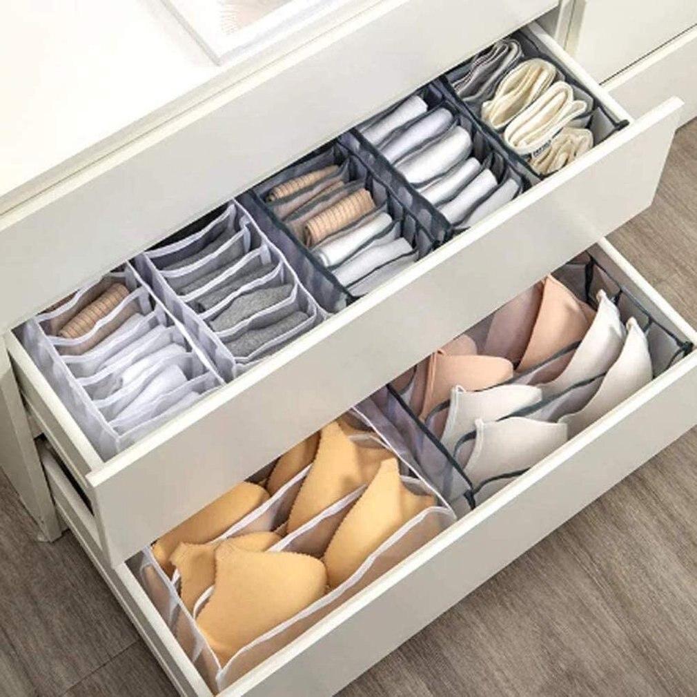 Органайзер для шкафа или комода - коробки для хранения одежды (нижнего белья, вещей), набор 3 предмета, белый - фото 5 - id-p195447747