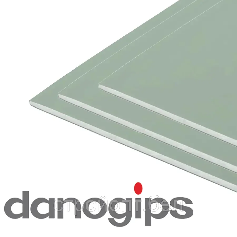 Гипсокартон потолочный влагостойкий DANOGIPS, 3м * 1,2м*9,5мм
