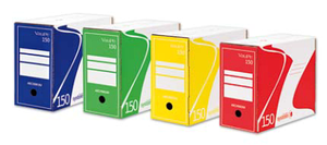 Коробка архивная А4, 150 мм., цвет бело-зеленый