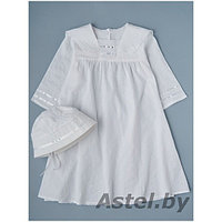 LITTLE STAR Крестильный набор р.62 (0-3 мес) Теодор (рубаха+чепец)(хлопковая вуаль) Белый 43701