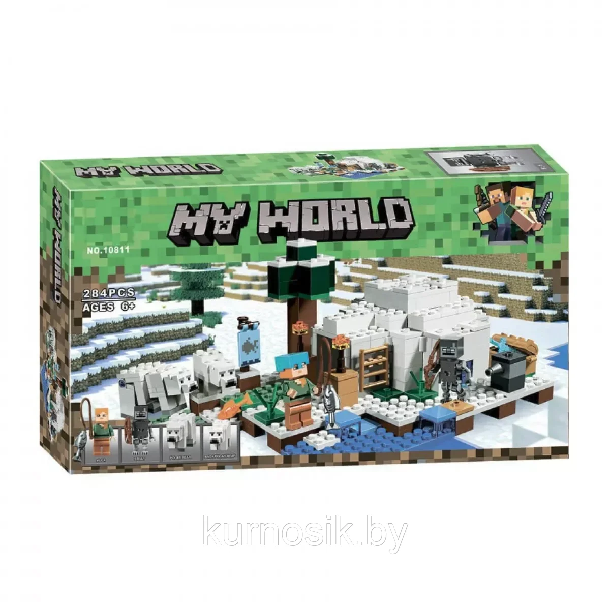 Конструктор 10811 MY WORLD Майнкрафт Иглу, 284 деталей